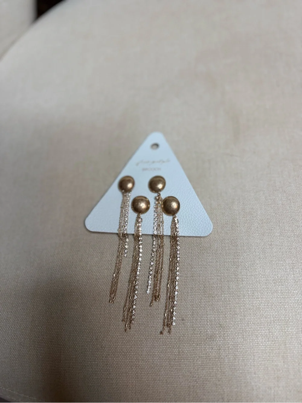 Free People Brandy Fringe Pin Set Gold NWT